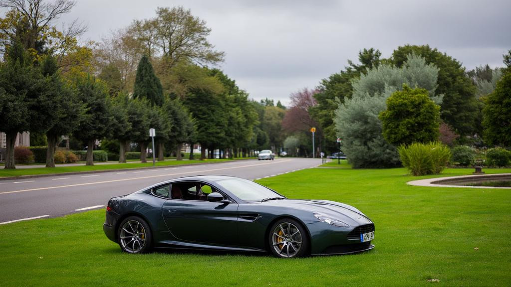 Автомобиль на газоне