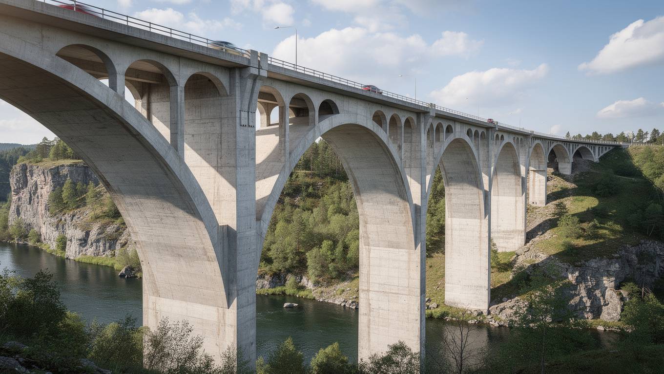 Автомобильный мост из бетона