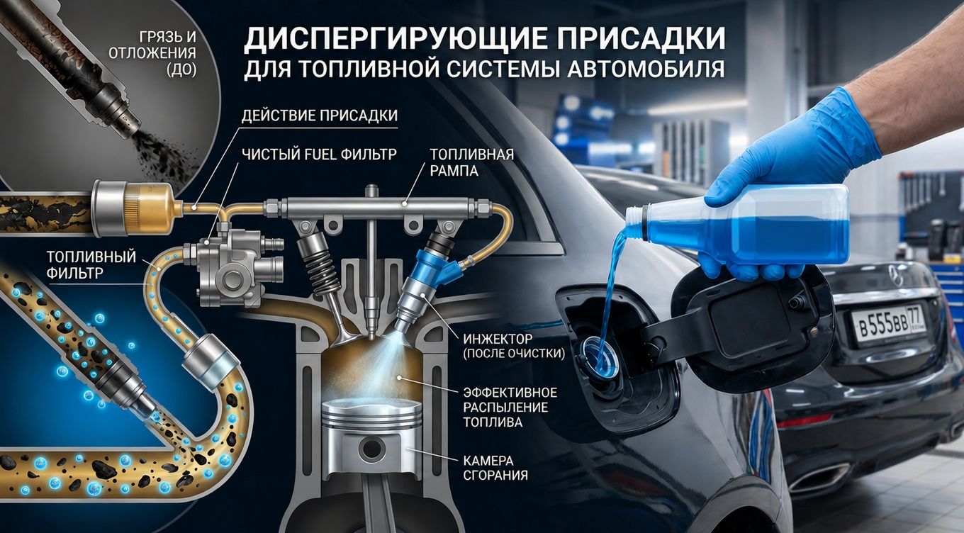 Диспергирующие присадки для топливной системы автомобиля