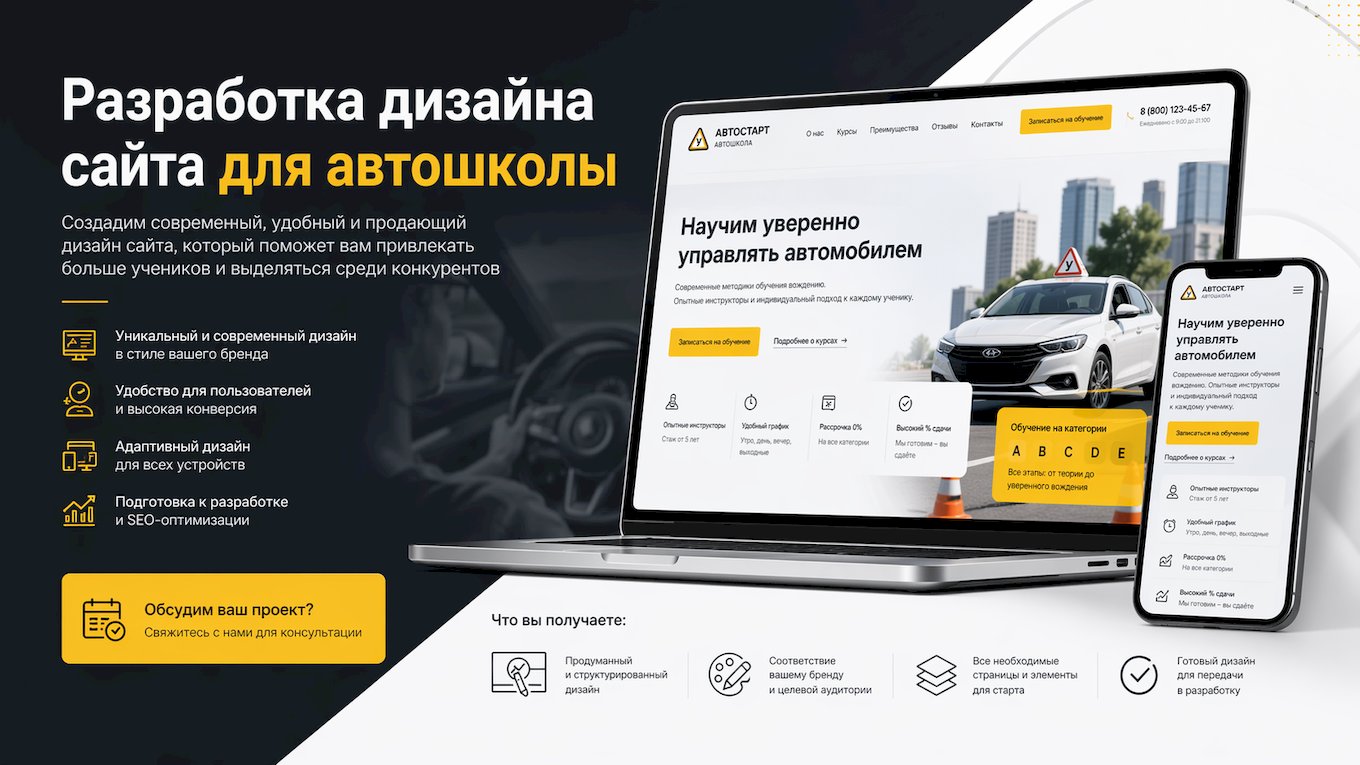 Дизайн сайта автошколы